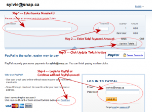 Paying your invoice with PayPal
